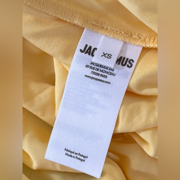 JACQUEMUS La Robe Peplo Courte Dress in Yellow Size XS $895 - Picture 12 of 13